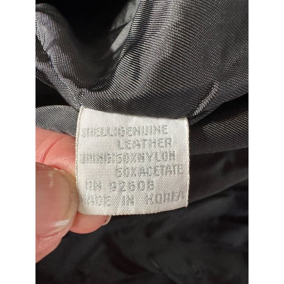 Laura Leigh Vintage Leather Biker Jacket Size Large Black Zip Front and Pockets - Picture 9 of 16